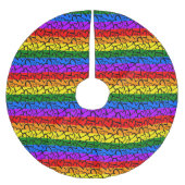 レインボーハートパターン ブラッシュドポリエステルツリースカート (正面)