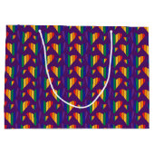 レインボーハートパターン ラージペーパーバッグ (裏面)