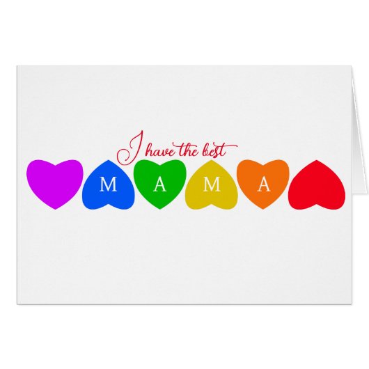 レインボーハートパーソナライズされたママ (正面横)