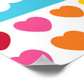 レインボーハートパーソナライズされた誕生日バナー記号 ポスター (角)