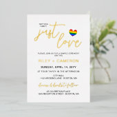 レインボーハートファンシーNothing Just Love LGBTQ 箔招待状 (立ち正面)