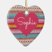 レインボーハートフェイクウールニット名 セラミックオーナメント (右)