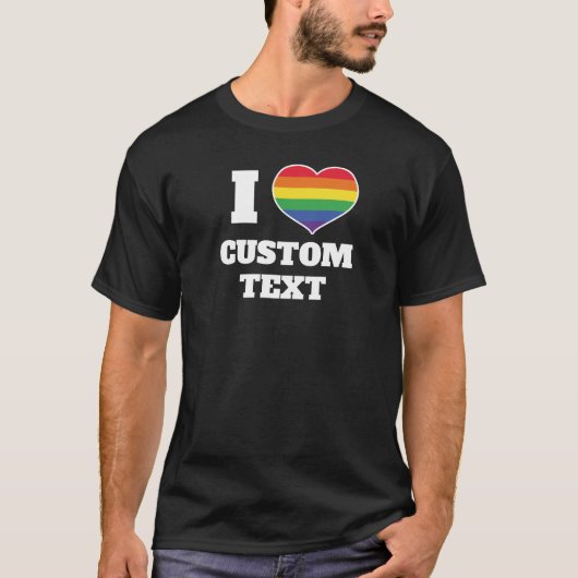 レインボーハートフラットアイコン Tシャツ (正面)