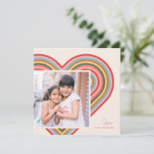 レインボーハートフラットバレンタインズデイカード – ピンク シーズンカード (スタンド正面)