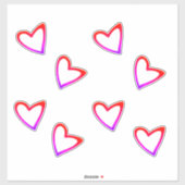 レインボーハートフローティング名スクリプトカーデカール シール (シート)