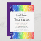 レインボーハートブライダルシャワー招待 招待状 (正面/裏面)