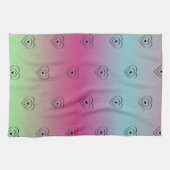 レインボーハートブラックプライドハート キッチンタオル (横)