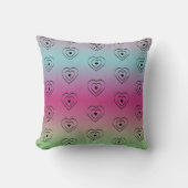 レインボーハートブラックプライドハート クッション (正面)