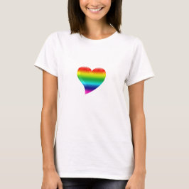 レインボーハートプライドカラーlgbt lgbtq tシャツ