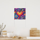 レインボーハートプライドポスター ポスター (キッチン)