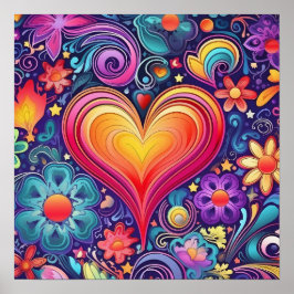 レインボーハートプライドポスター ポスター