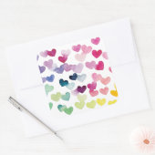 レインボーハートプライドラブカラフル水色 スクエアシール (封筒)