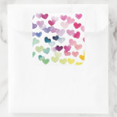 レインボーハートプライドラブカラフル水色 スクエアシール (バッグ)