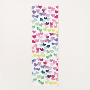 レインボーハートプライドラブカラフル水色 ヨガマット