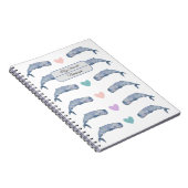 レインボーハートホエーパーソナライズされたル手帳 ノートブック (右側)