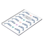 レインボーハートホエーパーソナライズされたル手帳 ノートブック (左側)