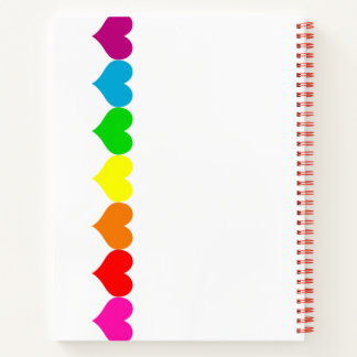 レインボーハートホワイトスパイラルノート ノートブック