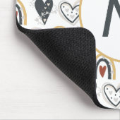 レインボーハートボホパターンモノグラムイニシャル マウスパッド (コーナー)