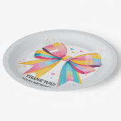 レインボーハートボーベビーシャワー ペーパープレート (アングル)