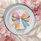 レインボーハートボーベビーシャワー ペーパープレート