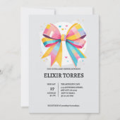 レインボーハートボーベビーシャワー 招待状 (正面)