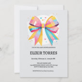 レインボーハートボーベビーシャワー 招待状 (正面)