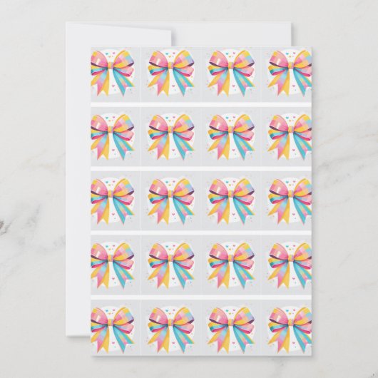 レインボーハートボーベビーシャワー 招待状 (裏面)