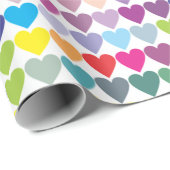 レインボーハートマットラッピング紙, 30" x 6' ラッピングペーパー (ロールコーナー)