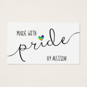 レインボーハートメイドプライドLGBTQギフトラベル (正面)