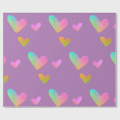 レインボーハートラッピング紙 ラッピングペーパー (フラット)