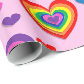 レインボーハートラッピング紙 ラッピングペーパー (ロールコーナー)