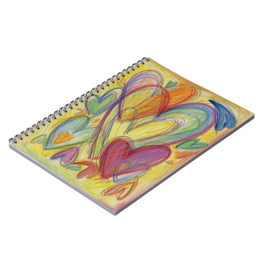 レインボーハートラブアートノートブックジャーナル ノートブック (左側)