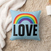 レインボーハートラブアート装飾用クッション クッション (ブランケット)