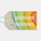 レインボーハートラブカスタムカードギフトラベル ギフトタグ (裏面横)