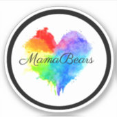 レインボーハートロゴビニールステッカー シール (正面)