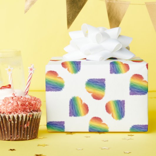 レインボーハート万華鏡ラッピング紙 ラッピングペーパー (誕生日パーティー)