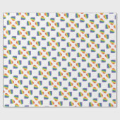 レインボーハート万華鏡ラッピング紙 ラッピングペーパー (フラット)