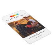 レインボーハート写真で日付を保存 マグネット (右側)