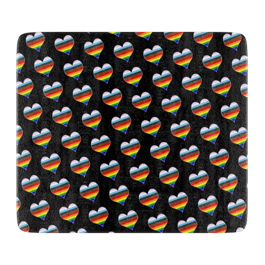 レインボーハート型切断板 カッティングボード (正面)