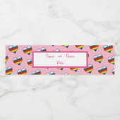 レインボーハート型水瓶標識 ペットボトルラベル (シングルラベル)