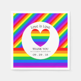 レインボーハート愛は愛結婚の スタンダードカクテルナプキン