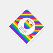 レインボーハート愛は愛結婚の スタンダードカクテルナプキン (角)