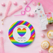 レインボーハート愛は愛結婚の ペーパープレート (パーティー)