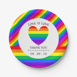 レインボーハート愛は愛結婚の ペーパープレート