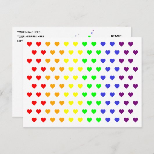 レインボーハート日付はがきを保存 案内ポストカード (正面/裏面)