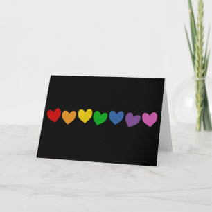 レインボーハート来ズアウトカードLGBTQ2プライド サンキューカード