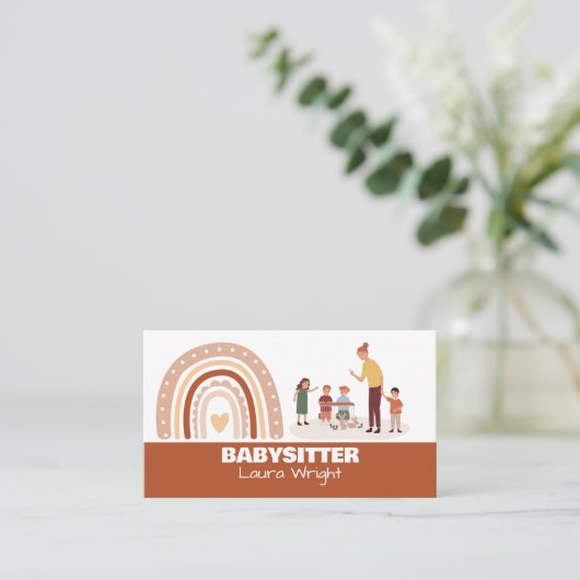 レインボーハート気にチャイルドナニーベビーシッター 名刺 (スタンド正面)