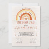 レインボーハート水彩洗いベビーシャワーbyメール 招待状 (正面)