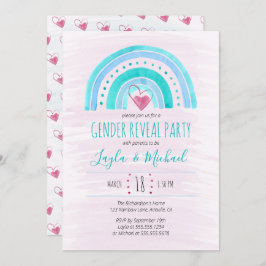 レインボーハート水彩洗性リビール 招待状