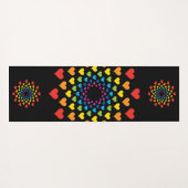 レインボーハート白黒 ヨガマット (裏面(横))